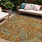 Edge Collections - 9' x 12' - Orange - Washable Indoor Outdoor Paisley Area Rug - 1 Piece